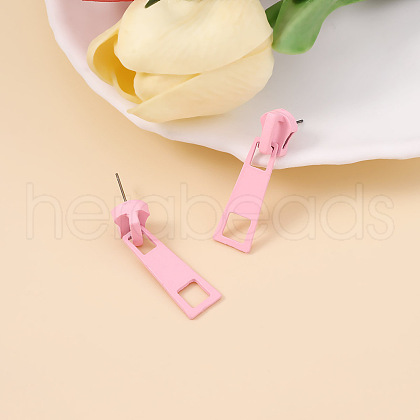 Zipper Slider Alloy Enamel Dangle Stud Earrings FS-WG34CD0-06-1
