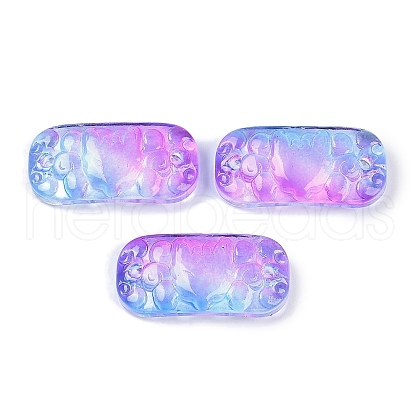 Spray Painted Transparent Glass Connector Charms X1-GLAA-H035-06C-1