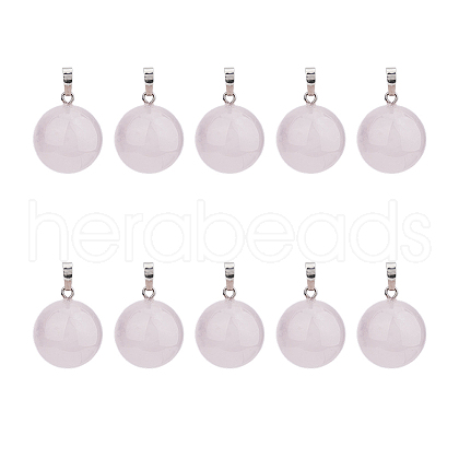 10Pcs Natural Rose Quartz Pendants G-HS0001-05-1