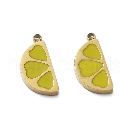 304 Stainless Steel Enamel Pendants STAS-D302-05G-1