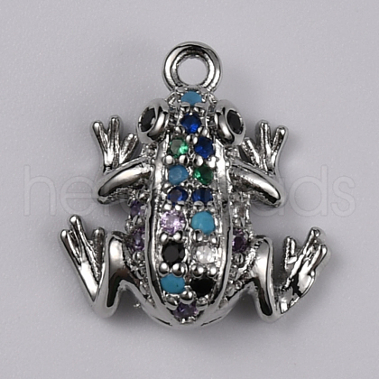 Brass Micro Pave Colorful Cubic Zirconia Chrams ZIRC-WH0001-02P-1