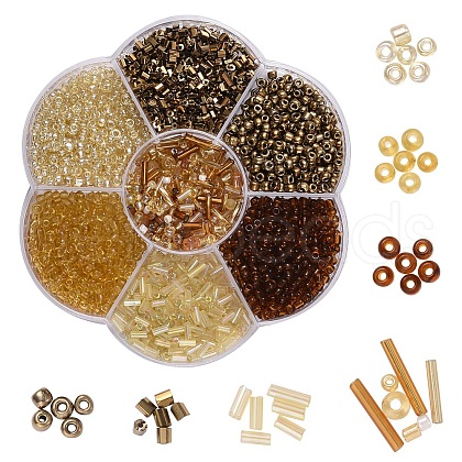 7 Style Transparent & Trans & Metallic Colours Glass Seed Beads SEED-YW0001-45B-1