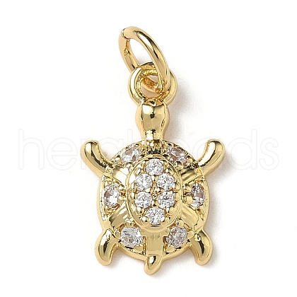 Brass Micro Pave Cubic Zirconia Charms KK-I276-37G-1