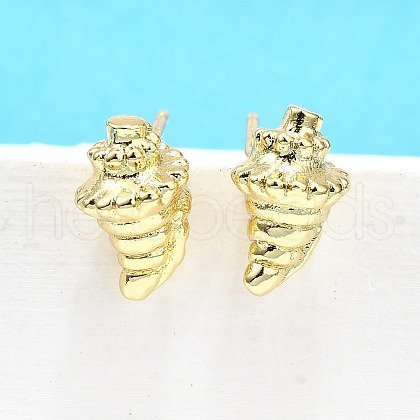Brass Stud Earrings EJEW-H157-01G-02-1