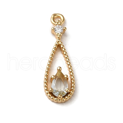 Brass Micro Pave Cubic Zirconia Pendants KK-F865-18G-1