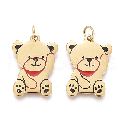 316 Surgical Stainless Steel Enamel Pendants STAS-H100-10G-1