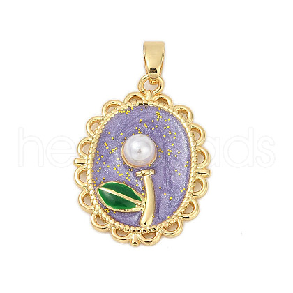 Brass Enamel Pendants KK-U068-11A-02G-1