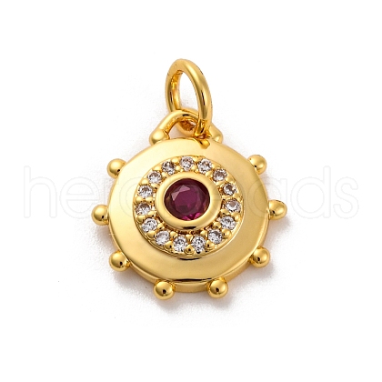 Brass Micro Pave Cubic Zirconia Charms KK-U033-22G-01-1