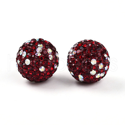 Polymer Clay Pave Rhinestone Beads RB-T018-01E-1