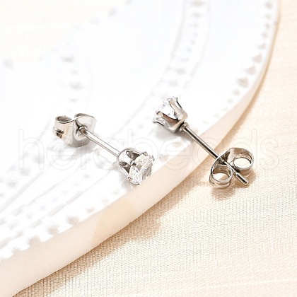 Cubic Zirconia Ear Studs STAS-E051-3B-1