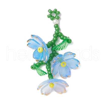 Acrylic Flower Pendants PALLOY-TA00252-01-1