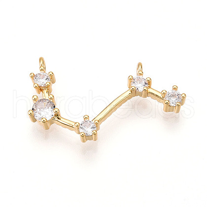 Brass Micro Pave Cubic Zirconia Pendants KK-N261-120F-G-1