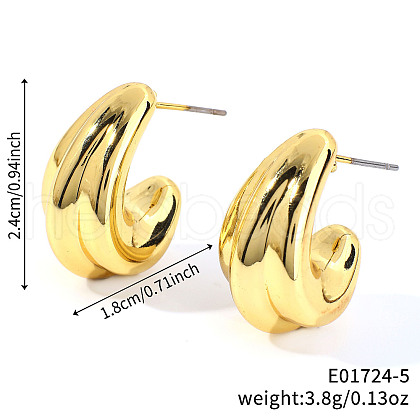 Geometric Shiny Plastic Stud Earrings FD4896-5-1