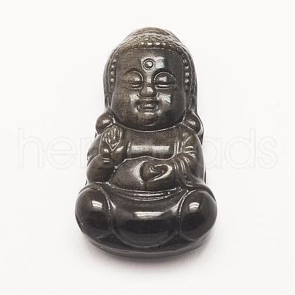 Natural Golden Sheen Obsidian Pendants G-G660-14-1