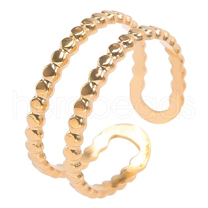 Fashion Stainless Steel Open Cuff Rings for Women Men QW1604-2-1