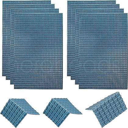 BENECREAT 8 Sheets 2 Style Plastic Roof Tiles DIY-BC0005-24A-1