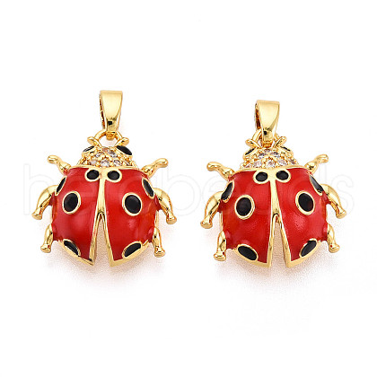Brass Micro Pave Cubic Zirconia Pendants KK-N257-58G-1