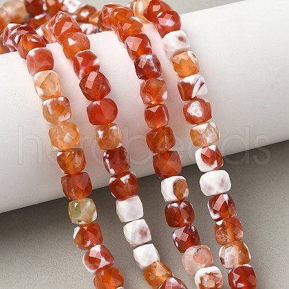 Natural Fire Crackle Agate Beads Strands G-H078-C49-6mm-04-1