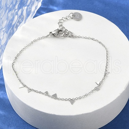 304 Stainless Steel Cable Chain Bracelets for Women BJEW-A036-20P-1