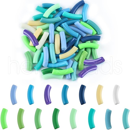 SUPERFINDINGS 120Pcs 15 Style Opaque Acrylic Beads MACR-FH0001-13-1