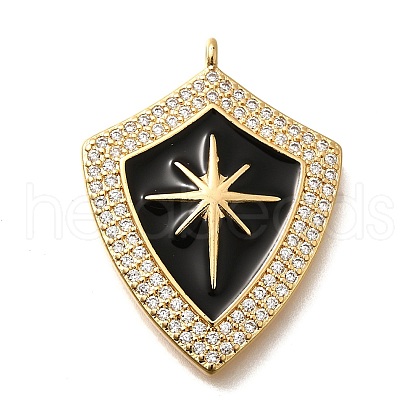 Brass Micro Pave Cubic Zirconia Pendants KK-U055-22G-1