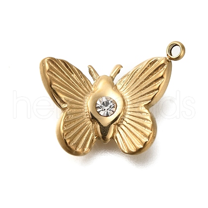 Ion Plating(IP) 304 Stainless Steel with Rhinestone Pendants STAS-Q335-13G-1