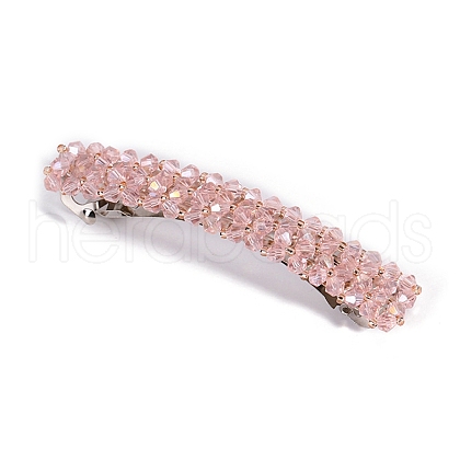Glass Beaded Hair Barrettes PW-WG60883-01-1