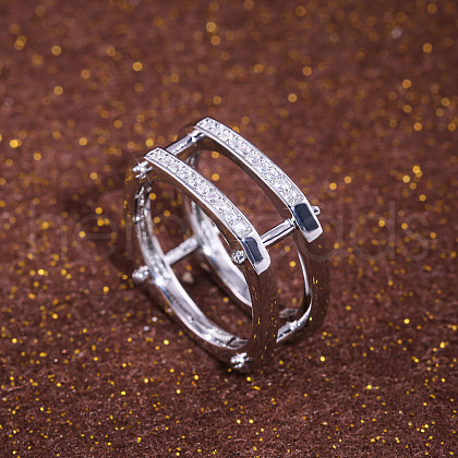 Punk Style Brass Micro Pave Cubic Zirconia Finger Rings FS-WGB4276-03-1