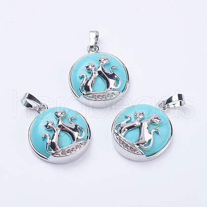 Synthetic Turquoise Pendants G-K234-A15-1