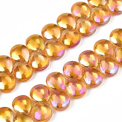 Electroplate Glass Beads Strand EGLA-S188-27-B02-1