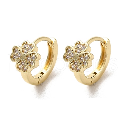 Rack Plating Brass Micro Pave Cubic Zirconia Hoop Earrings EJEW-A031-21G-1