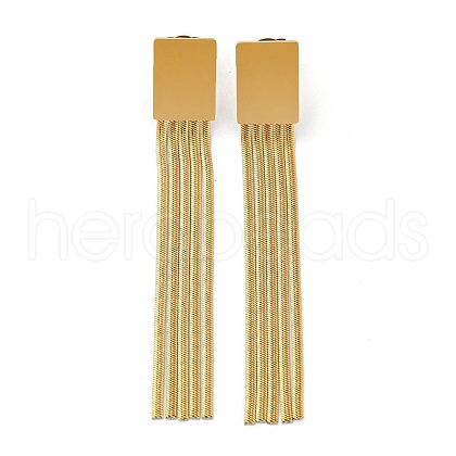 PVD Vacuum Plating Golden 304 Stainless Steel Dangle Stud Earrings EJEW-D083-08A-G-1