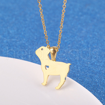 Cute Cartoon Animal Stainless Steel Pendant Necklaces QV5065-19-1