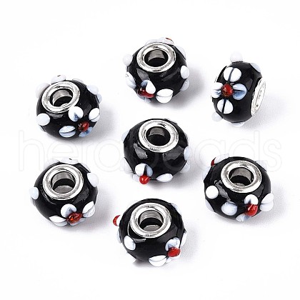 Handmade Lampwork European Beads X-LAMP-Q029-03K-1