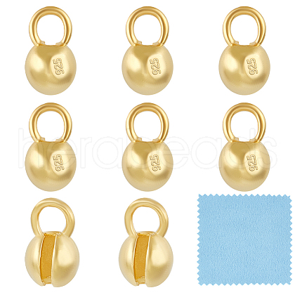 BENECREAT 925 Sterling Silver Cord End DIY-BC0014-05C-G-1
