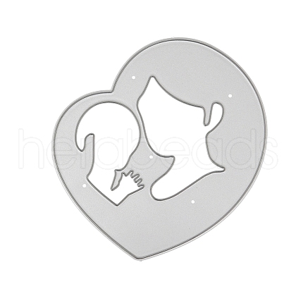 Mother's Day Theme Heart & Woman & Child Carbon Steel Cutting Dies Stencils PW-WG27002-01-1