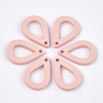 Painted Poplar Wood Pendants WOOD-T021-08H-1