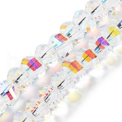 Transparent Electroplate Glass Beads Strands GLAA-Q099-C01-13-1