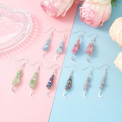 Natural Quartz Crystal Dangle Earrings EJEW-JE06410-02-1