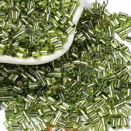 Baking Paint Glass Round Bugle Beads SEED-Z002-A-E01-1