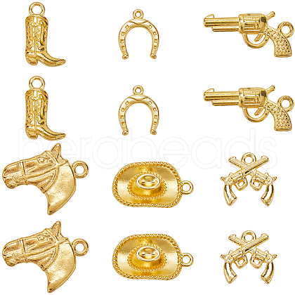SUNNYCLUE 60Pcs 6 Styles Tibetan Style Alloy Pendants Sets FIND-SC0010-51-1