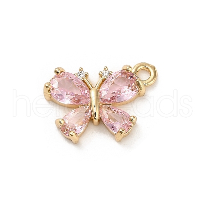 Brass Micro Pave Cubic Zirconia Charms KK-P301-03A-G-1