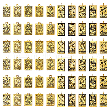 DICOSMETIC 60Pcs 10 Style Tibetan Style Alloy Pendants TARO-DC0001-01AG-1