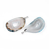 Dyed Natural Druzy Agate Slice Big Pendants G-N344-44-2