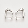 Brass Hoop Earring Findings with Latch Back Closure KK-T048-019P-NF-2