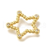 Rack Plating Brass Clear Cubic Zirconia Linking Rings KK-I716-26G-02-2