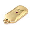 Brass Micro Pave Cubic Zirconia Charms ZIRC-I054-12G-08-2
