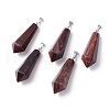 Dyed & Heated Natural Red Tiger Eye Pointed Pendants G-I314-02P-11-2