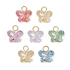 Butterfly Transparent Glass Beads Pendants PALLOY-JF03595-1
