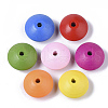 Spray Painted Natural Maple Wood Beads X-WOOD-T019-29-1